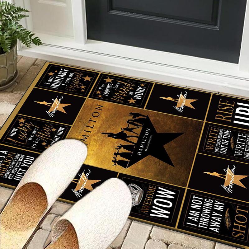 Star Hamilton Art Office Rug Chair Mat, Game Carpet, Suitable for Front Door, Bedroom, Living Room, Desk, Holiday Gift