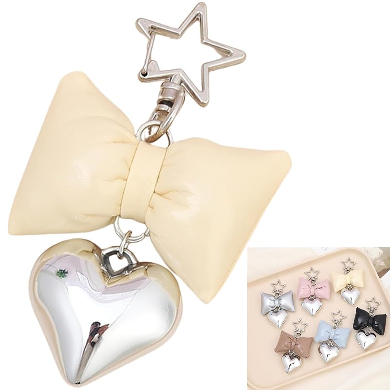 

[profit.relaxed] bag charm ladies ribbon heart key ring Travel (yellow)