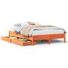 Solid Wood Bed Frame without Mattress Wax Brown 120 x 200 cm Pine Wood