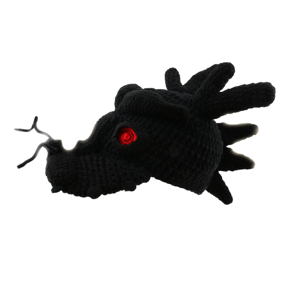 Halloween Funny Hat Knit Dragon Head Shape Hat Fun Crazy Hats Christmas Accessory Carnival Party Cute Hat for Adults