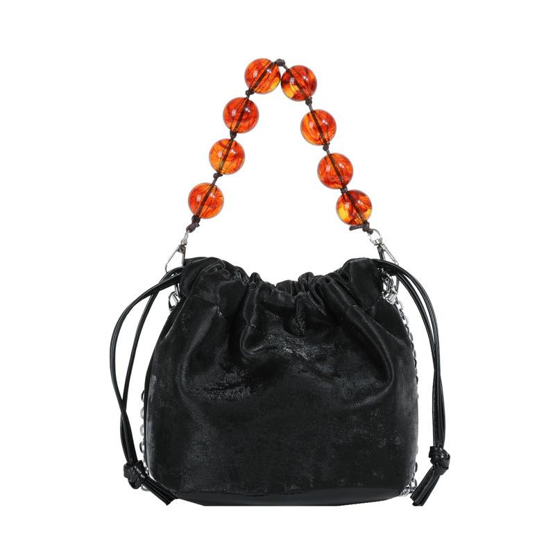 Handbag Bag Women's Niche Design Korean Version of Personalized Leisure Simple Bucket Bag Fashion Chain Shoulder Messenger Bag