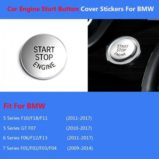 For BMW 5 7 Series F10 F07 F06 F01 Car Ignition Start Stop Button Cover Stickers