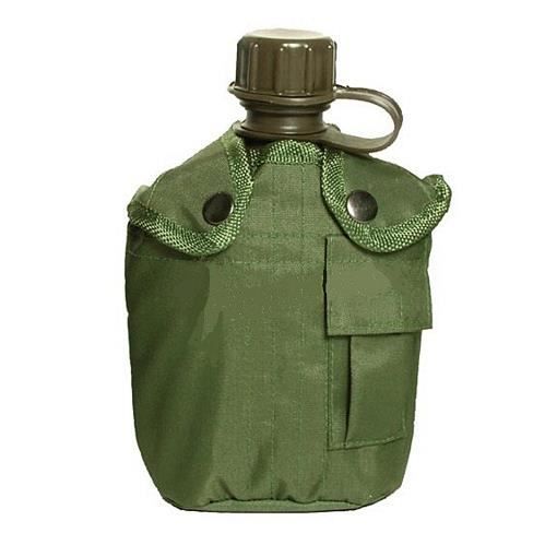 Gourde US 1 litre avec housse vert olive - Miltec - Airsoft