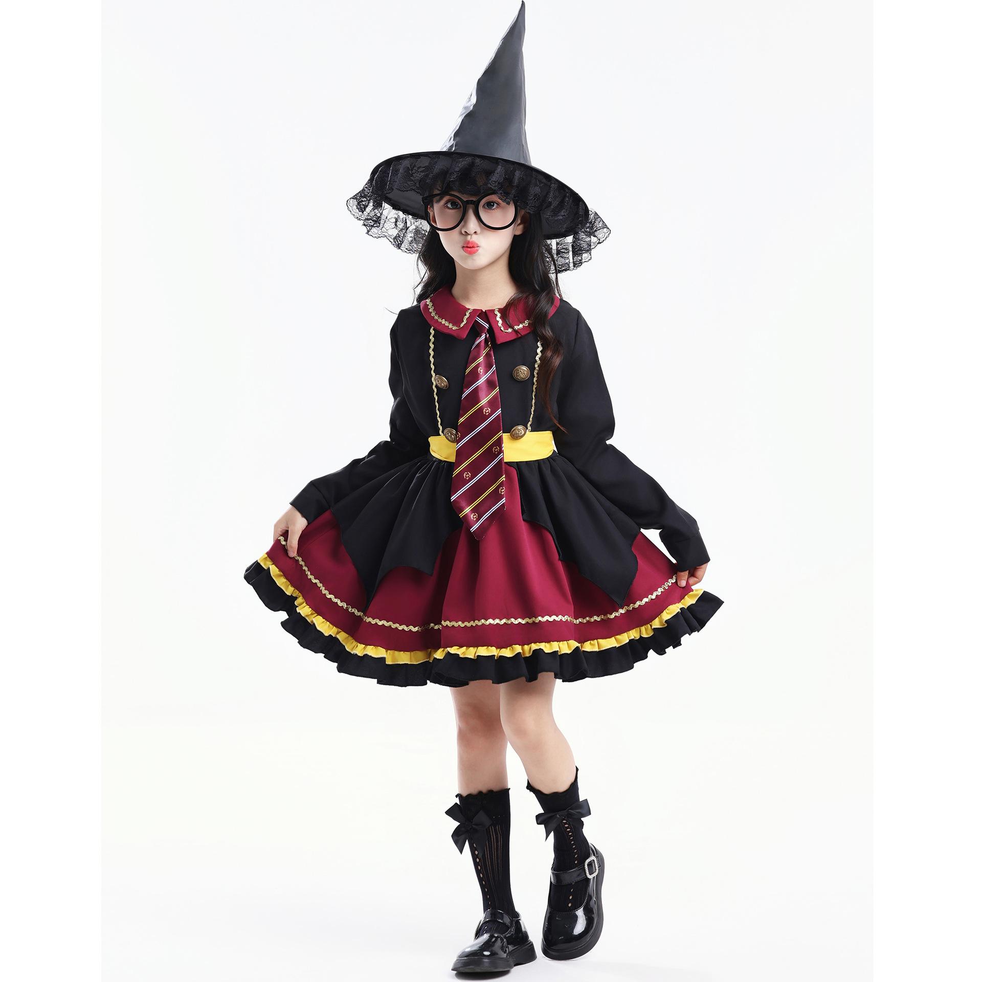 

Детские костюмы волшебника Гарри, костюмы для родителей и детей, костюмы Гарри Поттера для девочек для фестивальной сценической игры Height-110cm