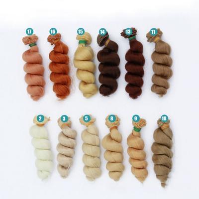 Hitzebeständiges Faserpuppenhaar 15*100cm Puppenzubehör Modische Lockenperücken für 1/3 1/4 1/6 SD/BJD