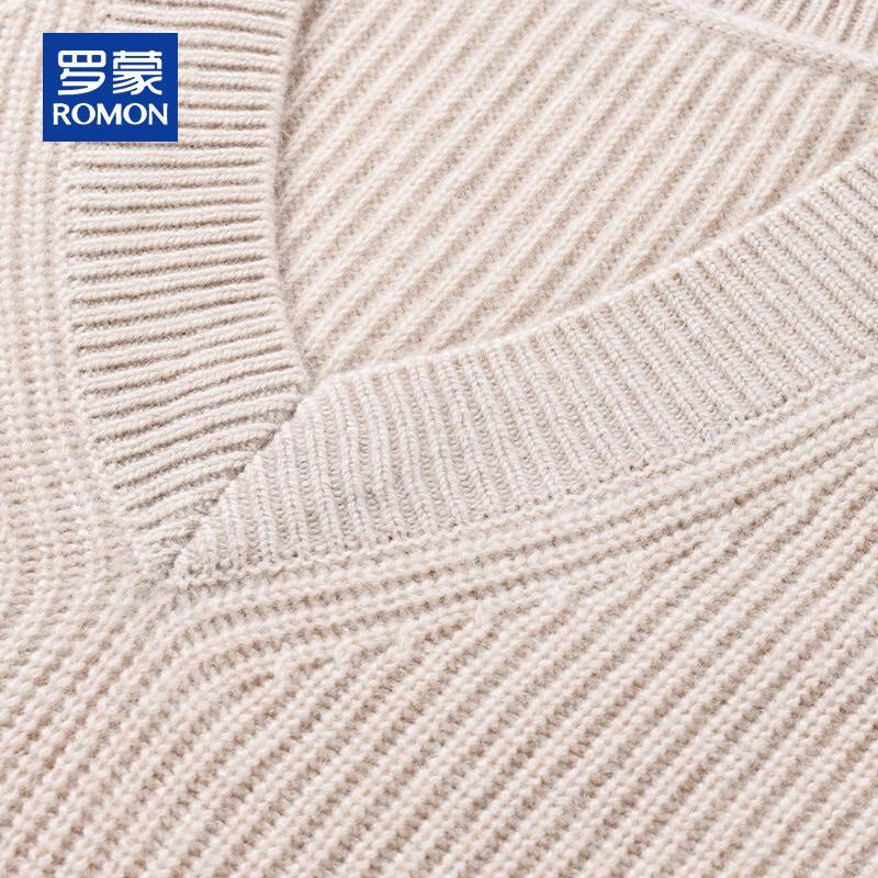 ROMON Men's V-Neck 100% Pure Cashmere Sweater