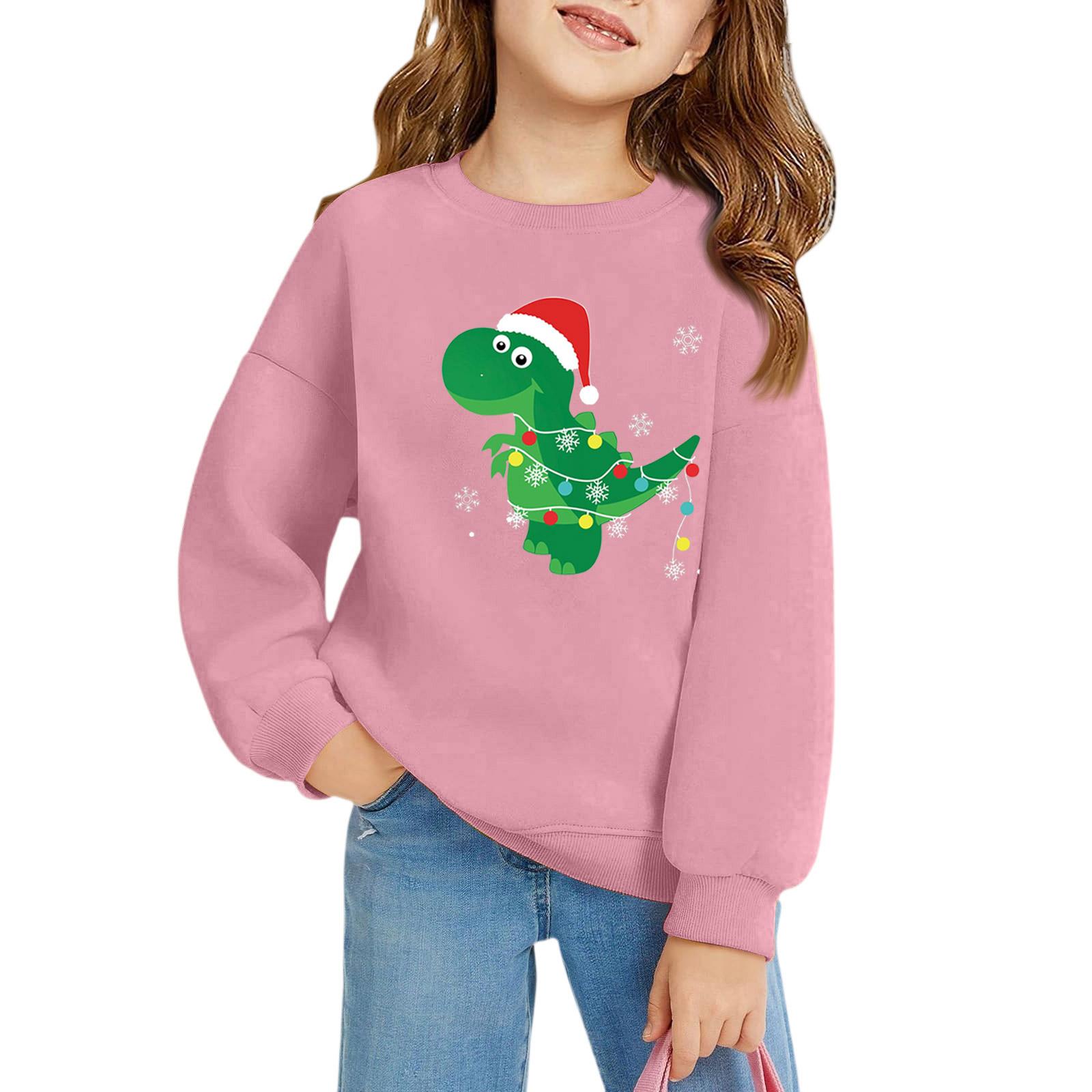 

Різдвяні дівчачі пуловери з круглим вирізом для дітей, дитячі топи з принтом 120