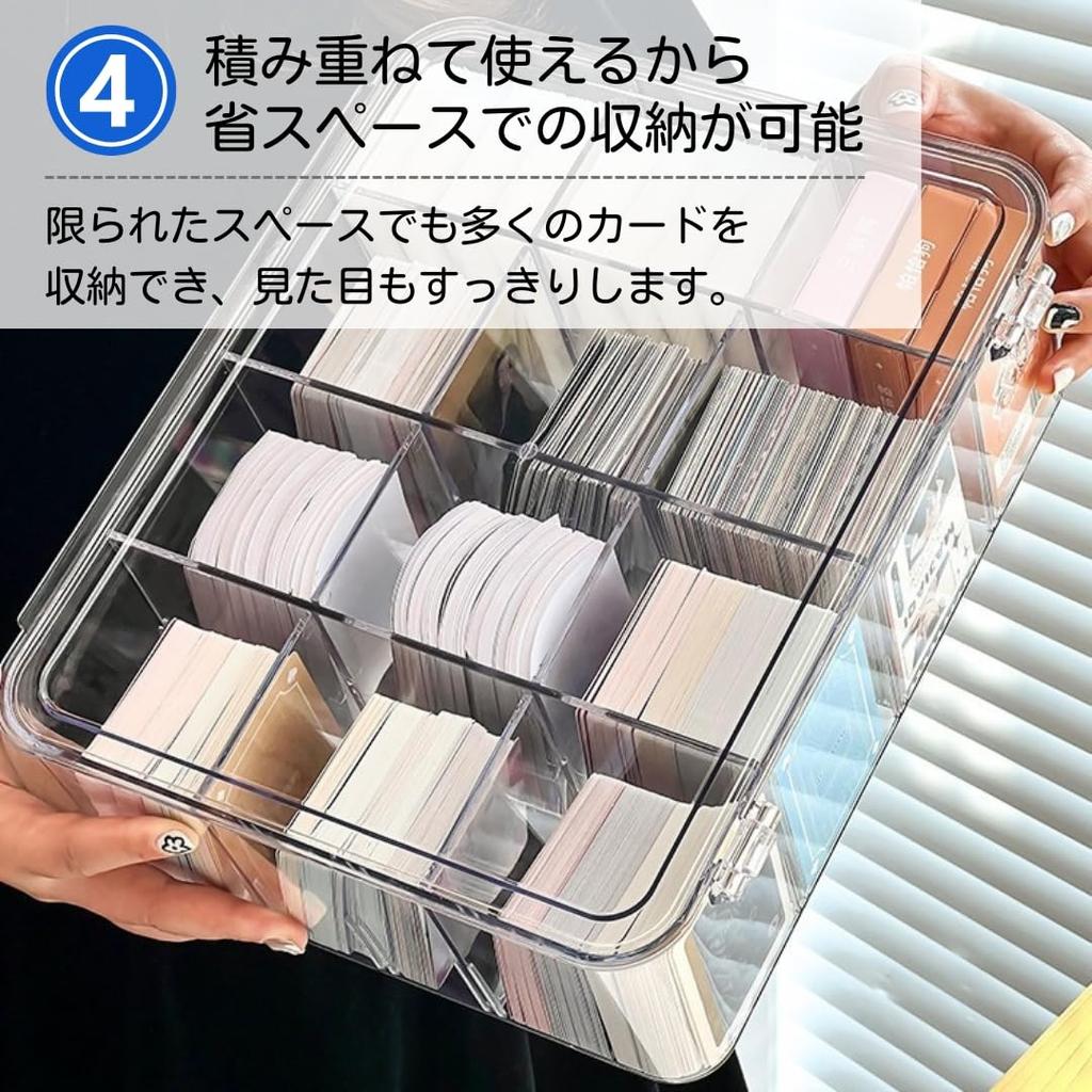 Ateena Card Case Trading Card Pokemon Card Case Trading Card Case Pokemon Card Storage Large Capacity Box PSA Storage Box A (Clear)