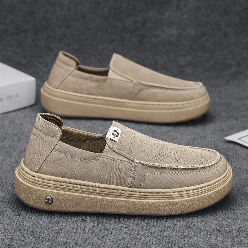 

Fashion Men s Retro Fashion Desgin Shallow Mouth Casual Thick Soled Single Shoes 2025 Spring Mesh Breathable Comfortable Chunky sneakers 39 хаки