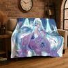 Music Girl M-MIKU Cartoon Flanelldecke Weiche Warme Überwurfdecke für Schlafzimmer Wohnzimmer Bett Reise Camping Picknick Geschenk