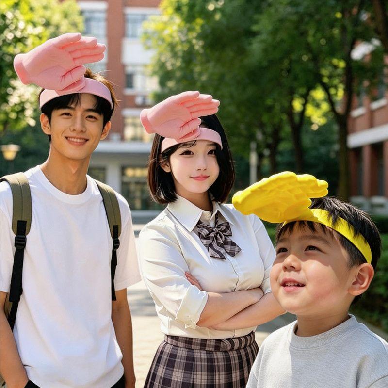 Outdoor Hand Palm Shape Sun Protection Hat for Men Women,Creative Slap Hand Sun Visor Funny Palm Sunshade Headband