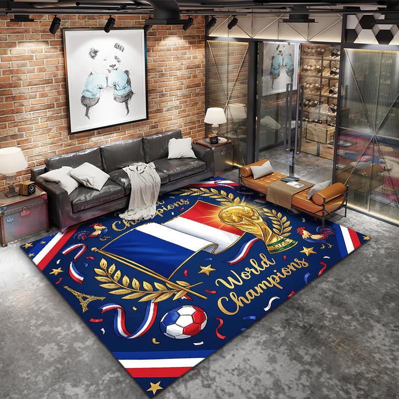 World Cup Football Pattern Square Carpet,Area Rug,Carpet Rug for Living Room Bedroom Sofa Playroom Decor,Non-slip Floor Mat,Holiday Birthday Gifts