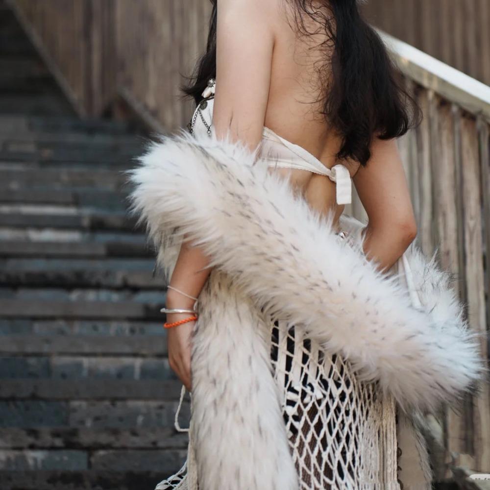 Fashionable and Versatile Fur Long Scarf for Winter Warm Fur Scarf with Fur Collar Imitation Rabbit Fur Fox Fur Ladies Scarf