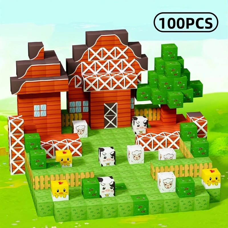 Non-Toxic 100Pcs Magnetic Building Blocks Set Creative Home Decoration Perfect Christmas Gift Multi-Color Plastic Building Kits