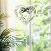 3D Wind Spinner Highly Reflective Metal Bird Deterrents To Scare Birds Away Mirrored Hanging Heart Butterfly Wind Spinner for Outside Garden Yard