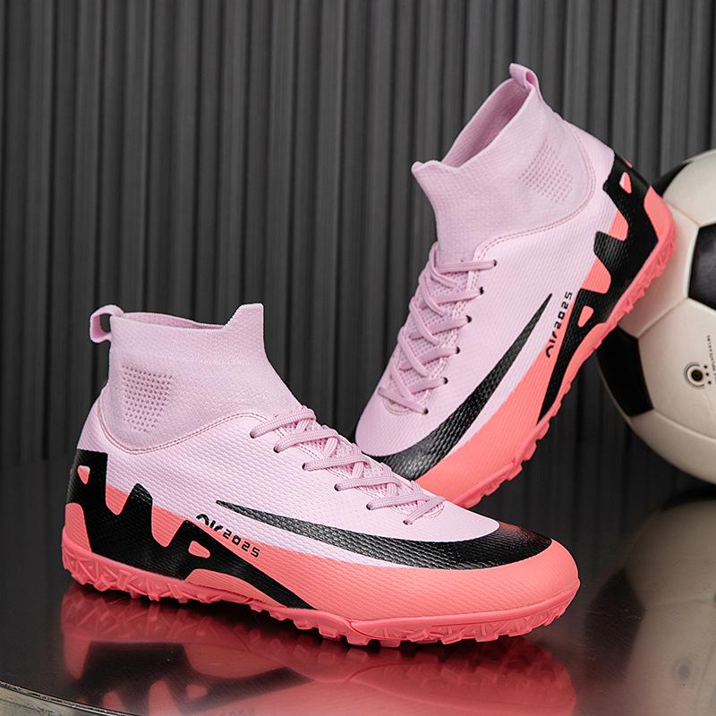 Professional Football Socks Shoes Men's TF Broken Nails Artificial Grass Non-slip Training Shoes High-top Teenagers Men's Long Nails