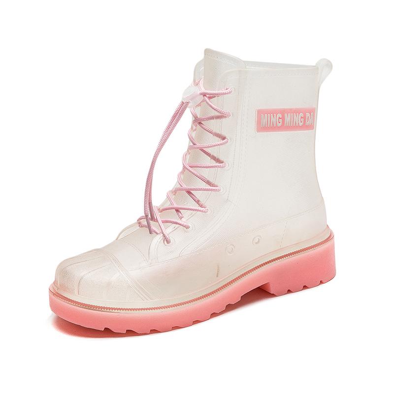Stylish Non-Slip Waterproof Rain Boots for Adults with Thick Sole and Added Velvet Lining.