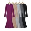 American Style Mermaid Dress: Round Neck Fleece, Long Sleeve, Slim Fit, Sexy Hip-Hugging Design for Women