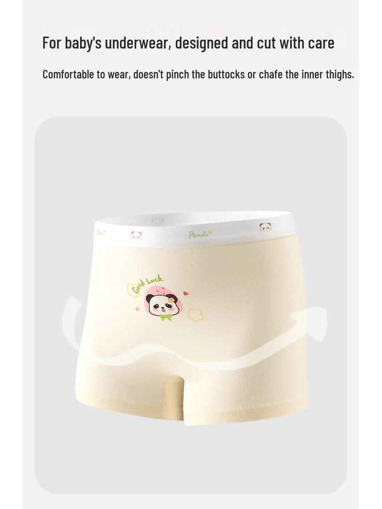 Antibacterial Girls' Pure Cotton Boxer Briefs - Class A, 100% Cotton Crotch, for Middle and Older Children