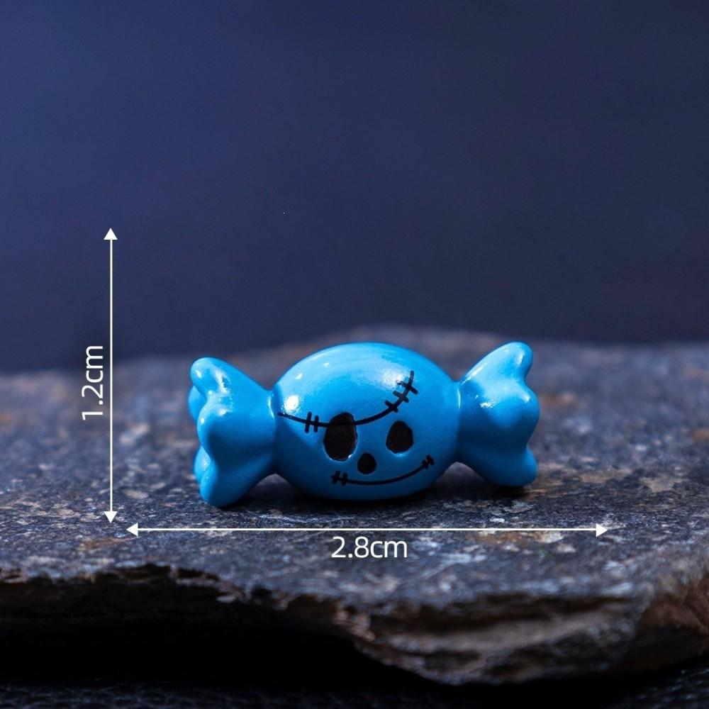 8 Pcs/Set Pumpkin Ghost Skull Design Halloween Figurines Miniature Resin Craft  Halloween Party