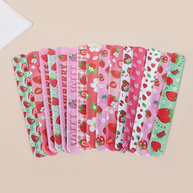 12Pcs Strawberry Sweet Fruit Slap Bracelets for Kids Girl Birthday Party Favors Guests Gift Pinata Fillers Toy Baby Shower