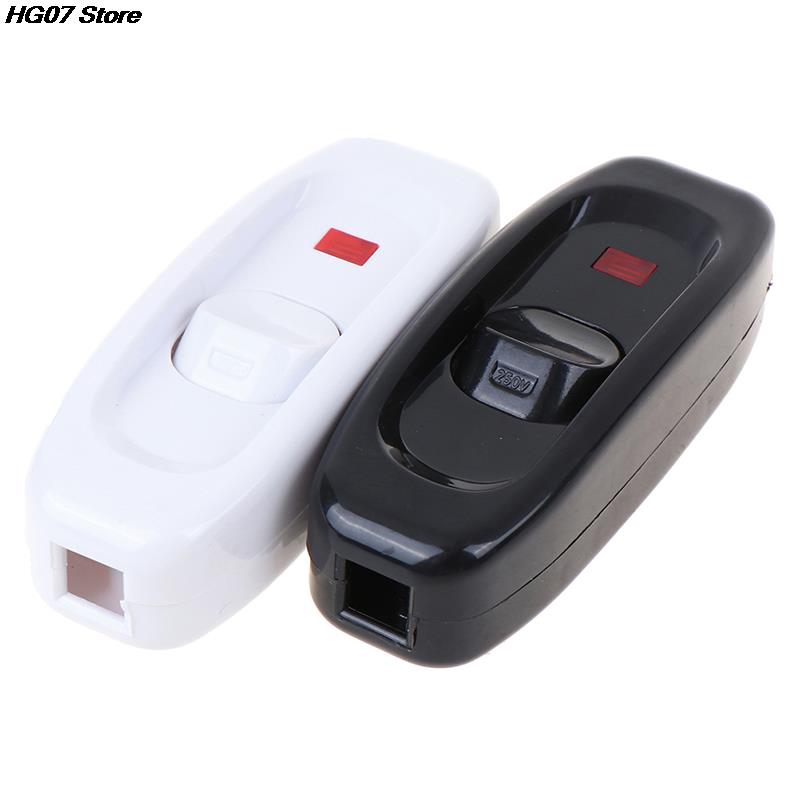 1Pcs Bedside Lamp Switch AC 250V 10A Inline ON/OFF Table Desk Lamp Cord Cable Switch With LED Indicator Light 2Colors Random