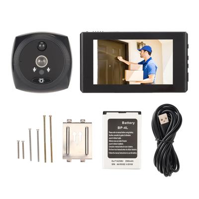 Cámara Mirilla 4.5in 1080P Visión Nocturna Detección de Movimiento 160 Grados Gran Angular Video Timbre