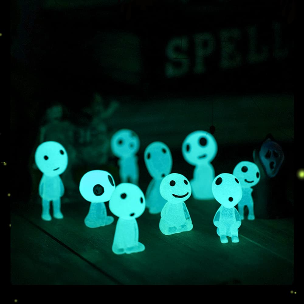 Wabeko Resin Luminous Tree Resin Pack of Tree Elf Cute Collectible Luminous Tree Interior Alien Elves, Decorations, 10, Figures, Dolls, Gifts, Elves,