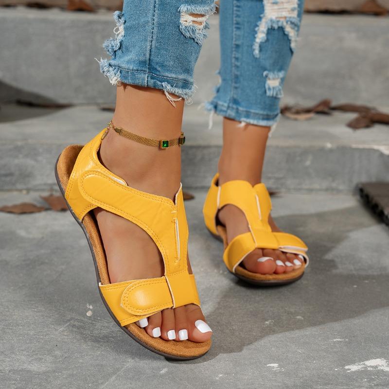 Summer New Low Heel Plus Size Sandals Women Fish Mouth Open Toe Casual Breathable Lightweight Strap Roman Shoes