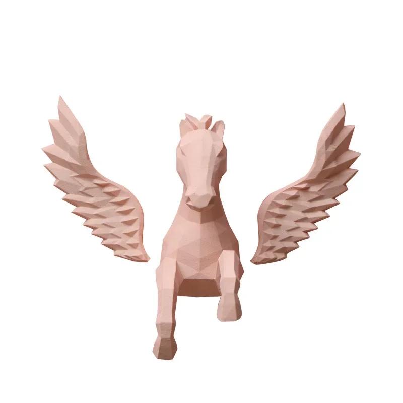 

Скандинавский Пегас Магнит на холодильник Наклейка Эстетичный 3D Летающий Конь Магнит на холодильник Украшение Магнит Пегас Кухонный Орнамент розовый