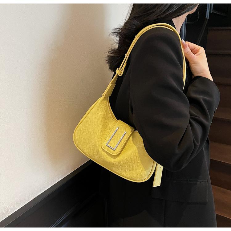 Fashion Solid Women's Shoulder Bag Artificial Leather Square Underarm Bags Ladies Handbags For Daily Used and Gift