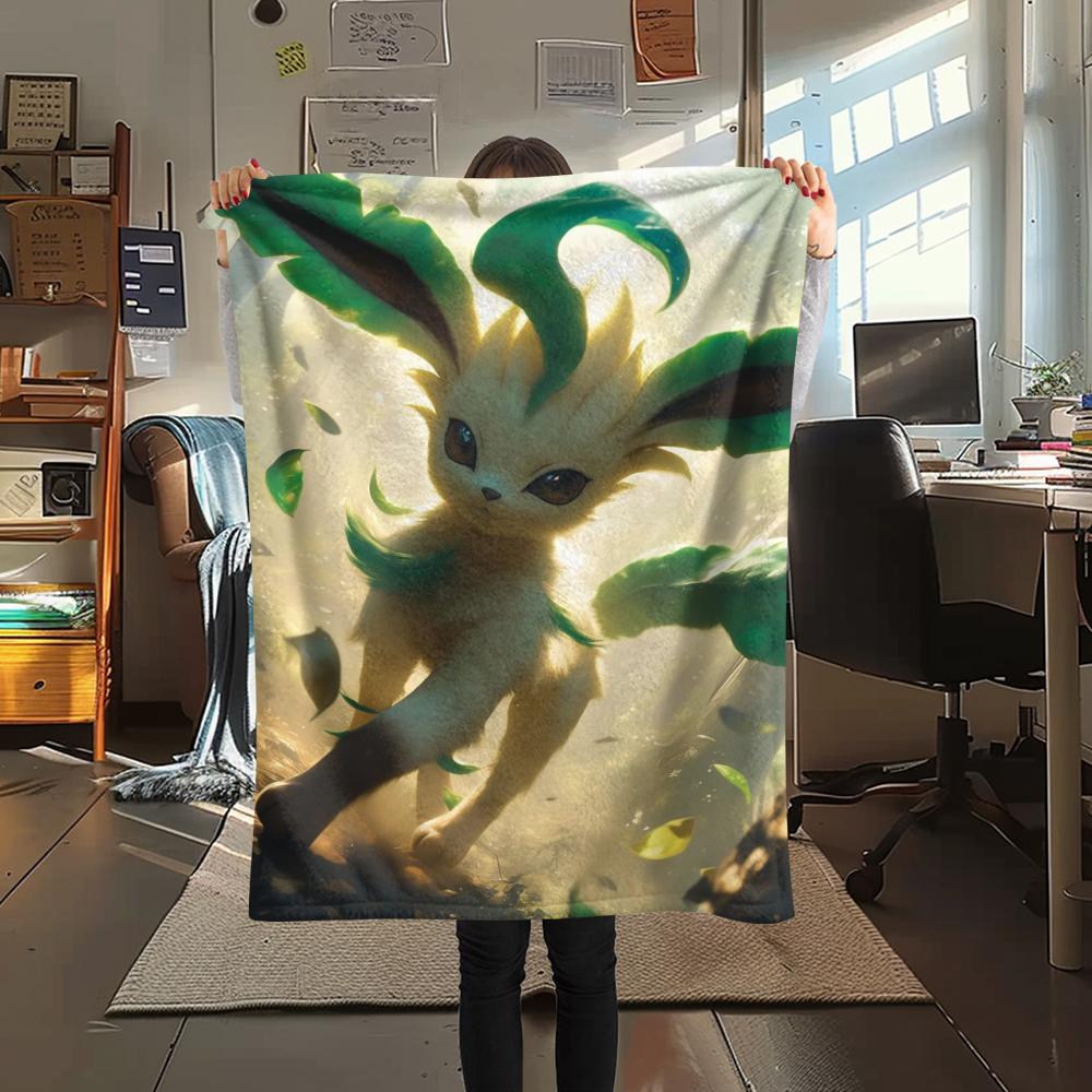 Eevee pattern Flannel Blanket, High quality Comfortable for All Seasons, Home Decor, Warmth and Comfort, Perfect for Gifts.