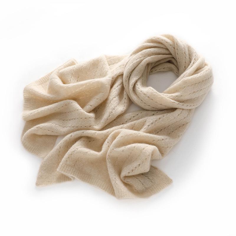 Women s 100% Pure Cashmere Hollow Knit Scarf - New Autumn/Winter Style, Warm  High-End Feel
