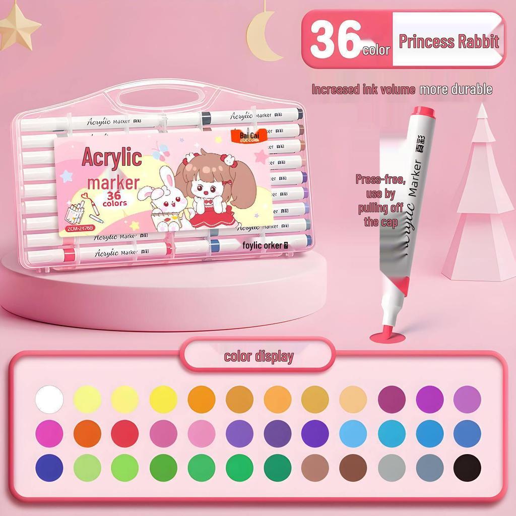 True Color Stackable Acrylic Markers - Non-Bleeding Watercolor Pens for Students and Kids