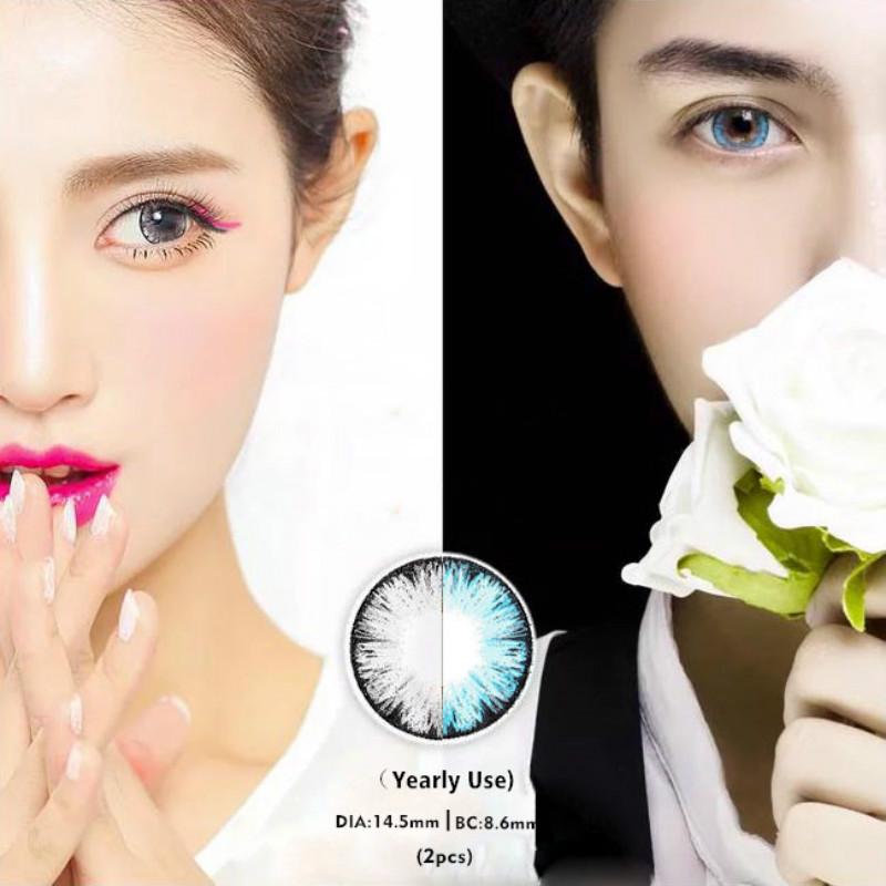 Buy 1 Pair Ice Flower Colored Contact Lenses Cosmetic Contacts ...