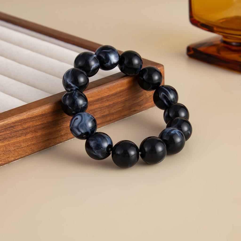 Salircon Vintage Bohemian Retro Black Beaded Bracelets for Women Boho Stretch Bangles Bracelet Charms Femme Party Trendy Jewelry