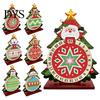 DIY Holiday Table Decor Christmas Rhinestone Painting Countdown Calendar, 25 Days Rotating Gemstone Decoration Tree Advent Wooden Tabletop Ornament