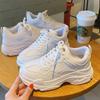 Women's Chunky Sneakers Spring and Autumn Thick Sole White Sneakers Versatile Height Increasing Platform Shoes for Women