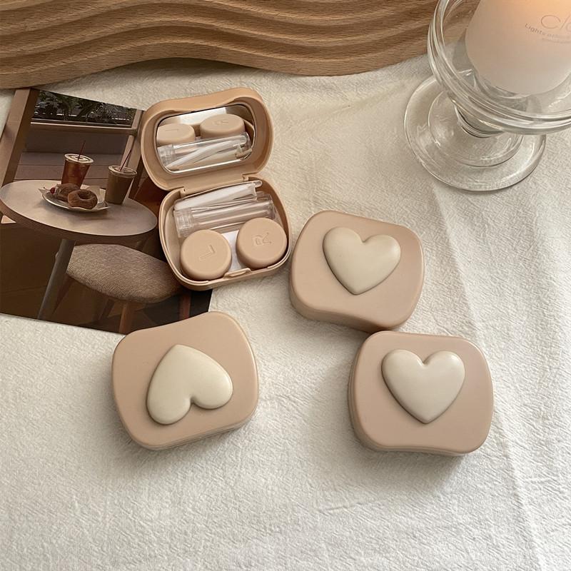 Candy enfärgad kontaktlinsfodral Plastfärgad kontaktlinslåda Bärbar kontaktlinsförvaringslåda Mini Care Box