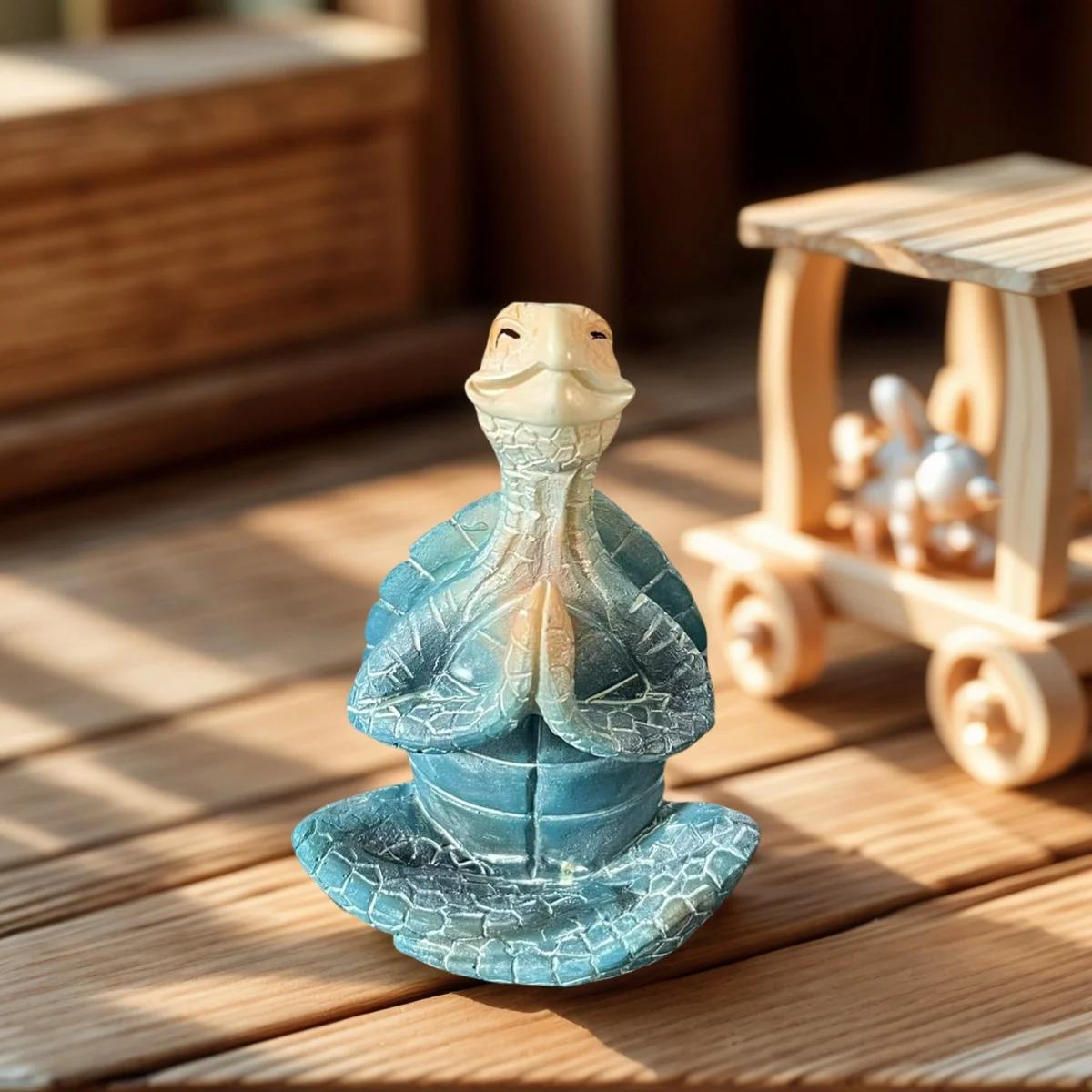 

1 Piece of Resin Craft Meditation Turtle Statue, Resin Zen Decoration, Home and Garden Sculptures, Resin Zen Decoration Suitable