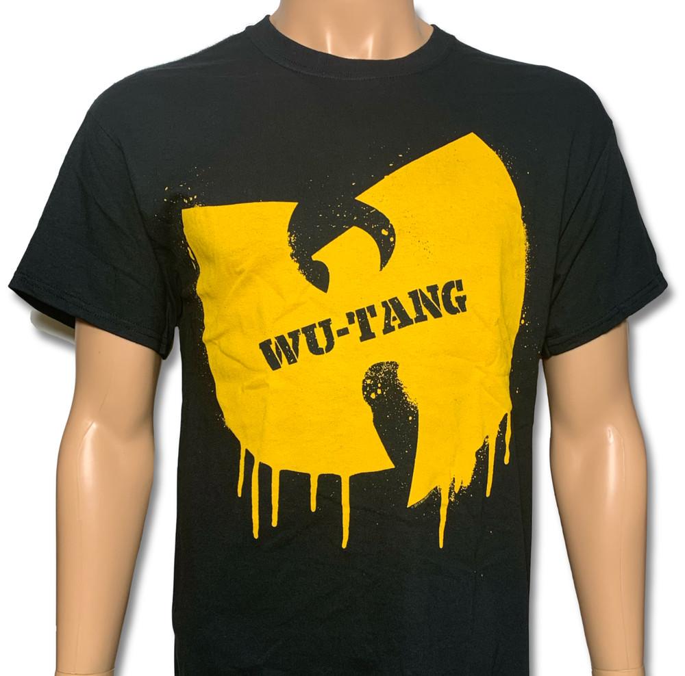Wu Tang Clan Трафаретный Логотип Бренд Новый Официально Лицензированная Рубашка Унисекс Футболка XXL