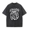 Washed Vintage Rock Band Falling In Reverse Skeleton Print Tshirt Men Women Retro Gothic Punk Tshirts Cotton Oversized T Shirt