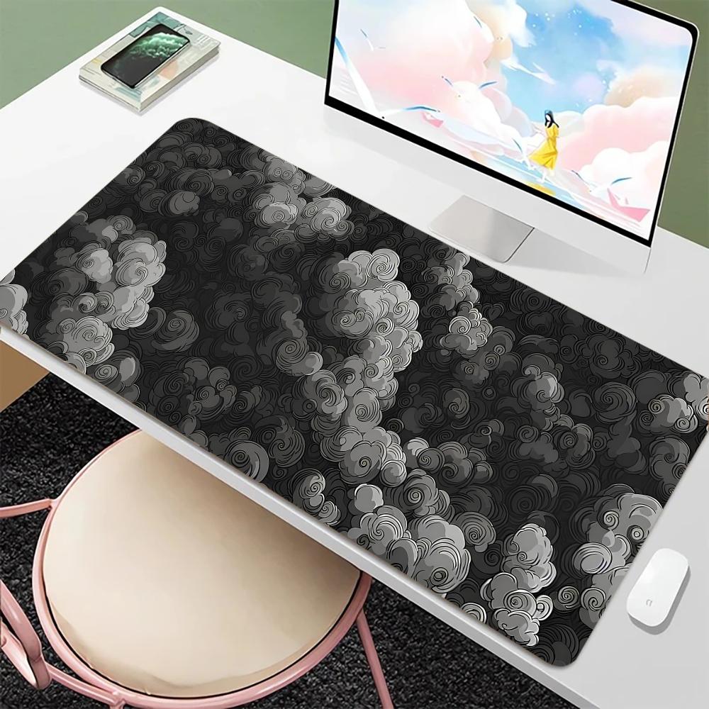 Japanese Clouds Mouse Pad Rubber Anti-slip Gaming Desk Mat XXL Gaming Office Desk Mat With Stitched Edge Keyboard Long Mousepads