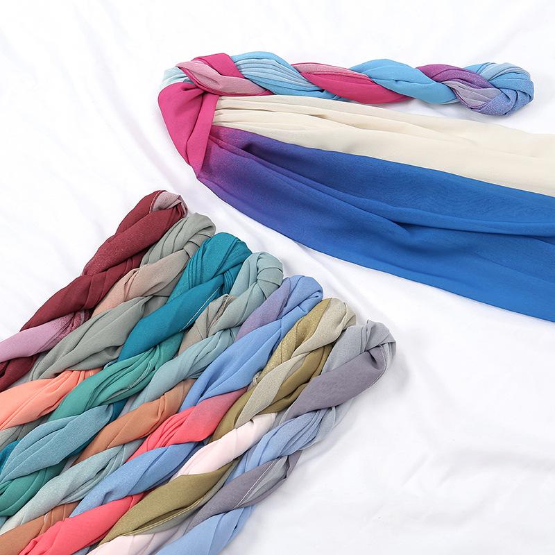 Spring Summer New Design Bubble Chiffon Hijab Fashion Colorful Head Scarf Muslim for Woman Shawl