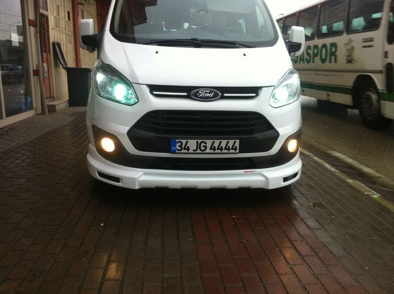 Накладка на передний бампер (2013-2017, под покраску) для Ford Custom