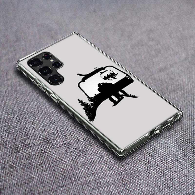 Skiing Snow Snowboard Ski Phone Case For Samsung Galaxy S24 S23 S21 S20 FE S22 S26 Ultra S25 Edge S10 Plus Cover Clear TPU Capa