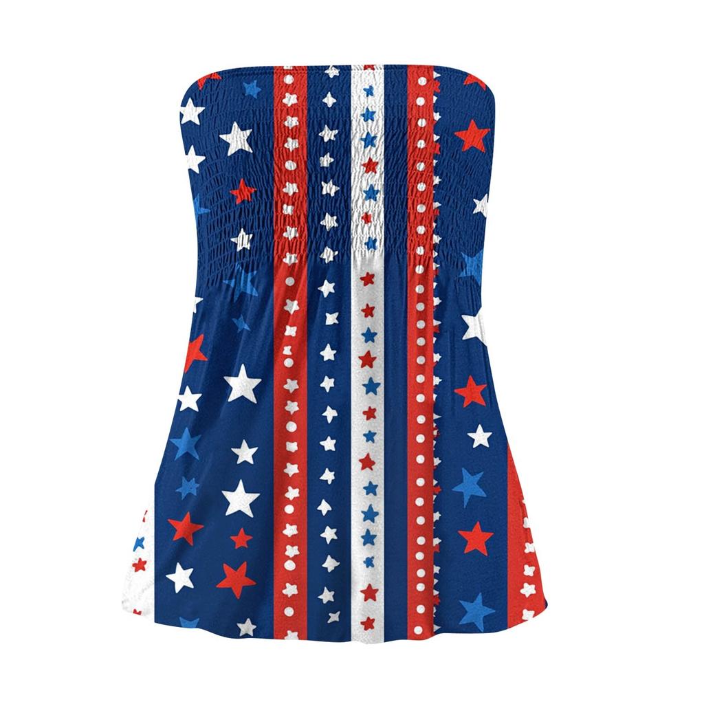 Summer Tube Tops For Women,Cute Sexy Off Shoulder Print Sleeveless T-Shirt