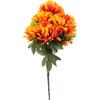 Orange Bouquet of Artificial Chrysanthemums with Gypsophila - All Saints' Day Decoration, Height 58 Cm