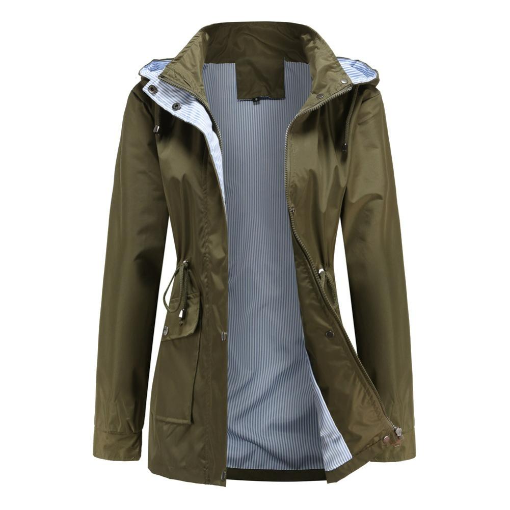 Casaco corta-vento com capuz removível Outono e Inverno Feminino Feminino Plus Size Jaqueta Feminina Corta-vento