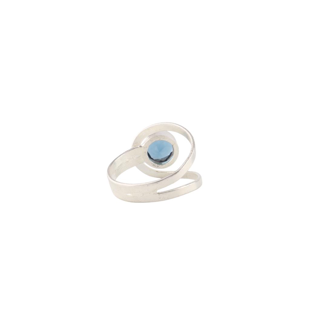 London Blue Topaz Gemstone 925 Sterling Silver Boho Jewelry Handmade Women Ring RR-68-12